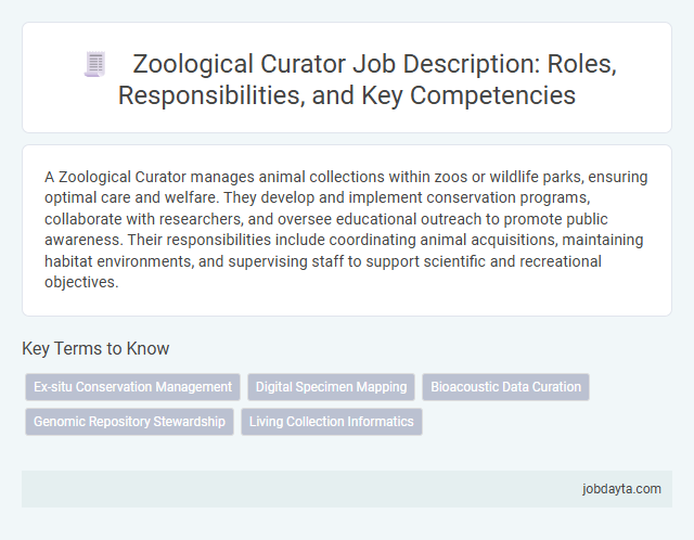 Zoological Curator Job Description: Roles, Responsibilities, and Key Competencies