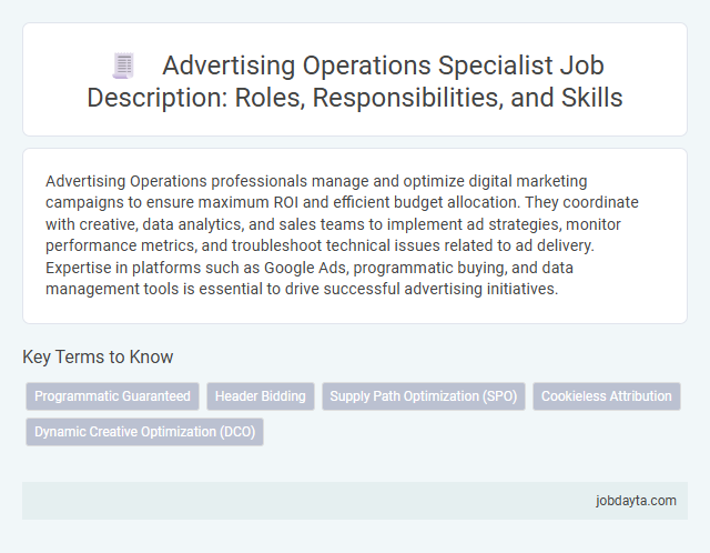 Advertising Operations Specialist Job Description: Roles, Responsibilities, and Skills