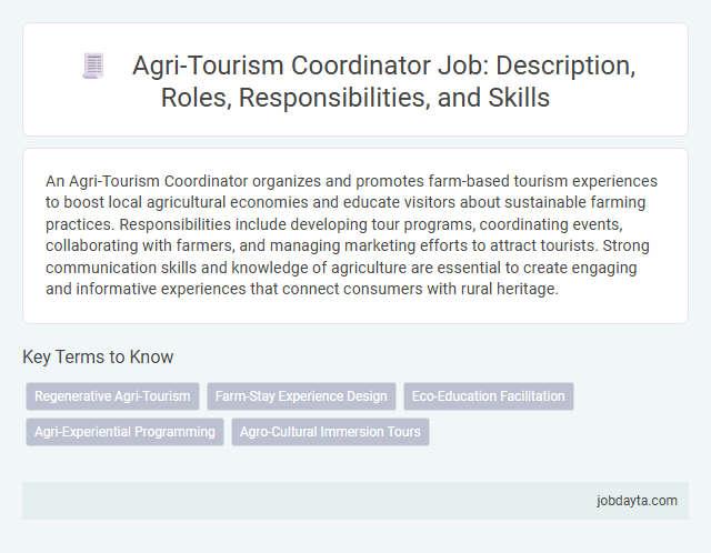 Agri-Tourism Coordinator Job: Description, Roles, Responsibilities, and Skills