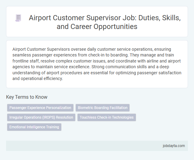 Airport Customer Supervisor Job: Duties, Skills, and Career Opportunities