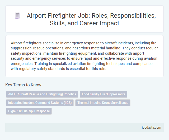 Airport Firefighter Job: Roles, Responsibilities, Skills, and Career Impact