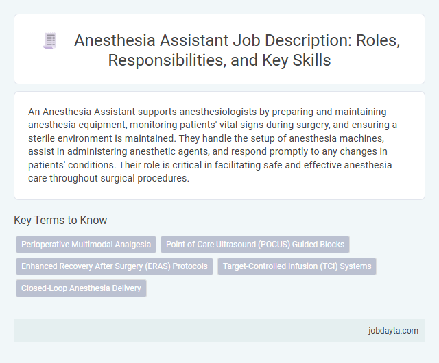 Anesthesia Assistant Job Description: Roles, Responsibilities, and Key Skills