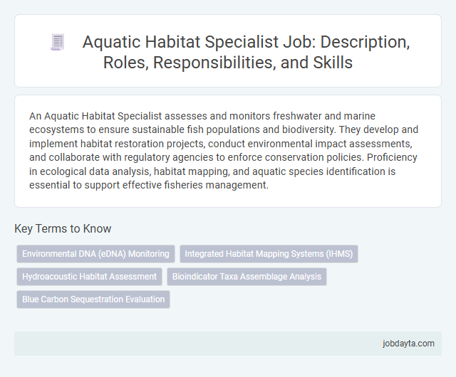 Aquatic Habitat Specialist Job: Description, Roles, Responsibilities, and Skills