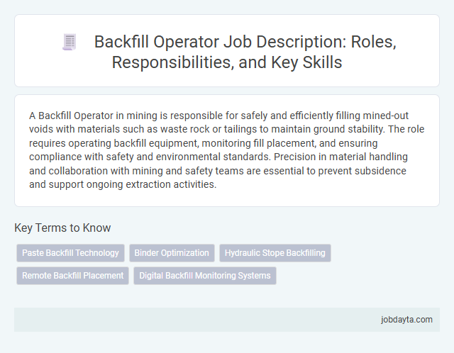 Backfill Operator Job Description: Roles, Responsibilities, and Key Skills