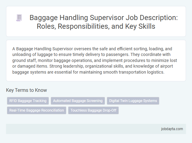 Baggage Handling Supervisor Job Description: Roles, Responsibilities, and Key Skills