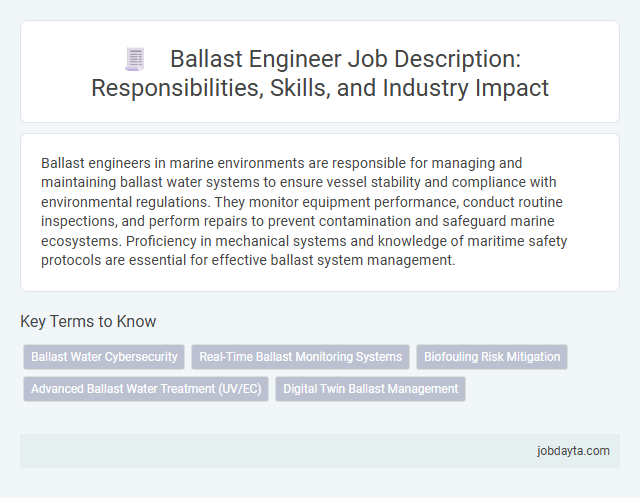 Ballast Engineer Job Description: Responsibilities, Skills, and Industry Impact