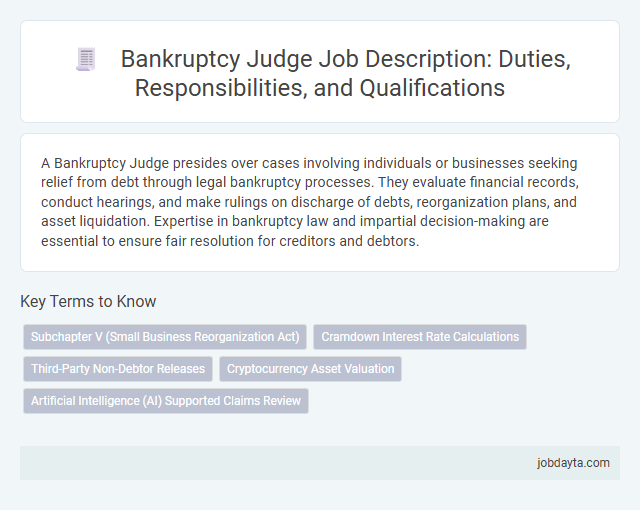 Bankruptcy Judge Job Description: Duties, Responsibilities, and Qualifications