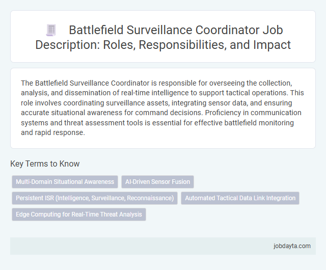 Battlefield Surveillance Coordinator Job Description: Roles, Responsibilities, and Impact