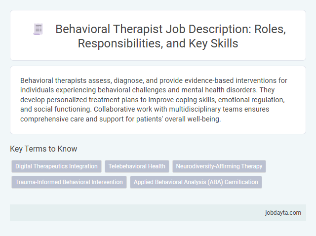 Behavioral Therapist Job Description: Roles, Responsibilities, and Key Skills