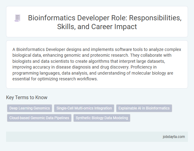 Bioinformatics Developer Role: Responsibilities, Skills, and Career Impact