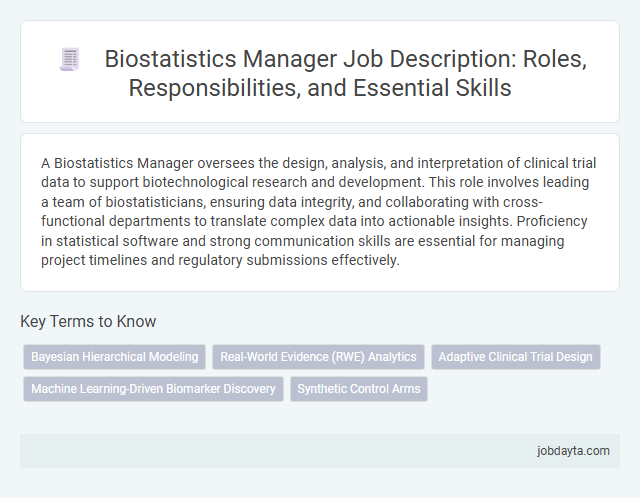 Biostatistics Manager Job Description: Roles, Responsibilities, and Essential Skills