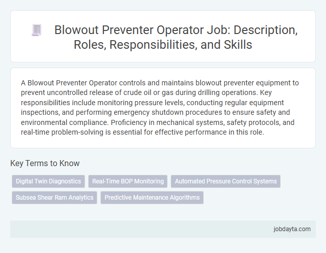 Blowout Preventer Operator Job: Description, Roles, Responsibilities, and Skills