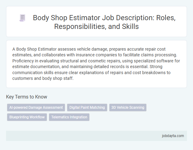Body Shop Estimator Job Description: Roles, Responsibilities, and Skills