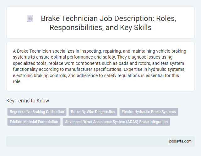 Brake Technician Job Description: Roles, Responsibilities, and Key Skills
