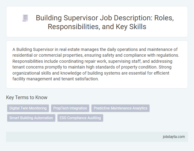 Building Supervisor Job Description: Roles, Responsibilities, and Key Skills