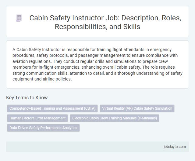 Cabin Safety Instructor Job: Description, Roles, Responsibilities, and Skills