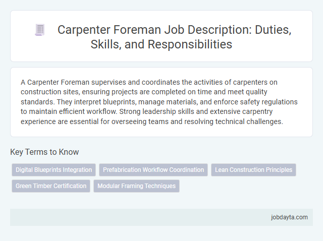 Carpenter Foreman Job Description: Duties, Skills, and Responsibilities