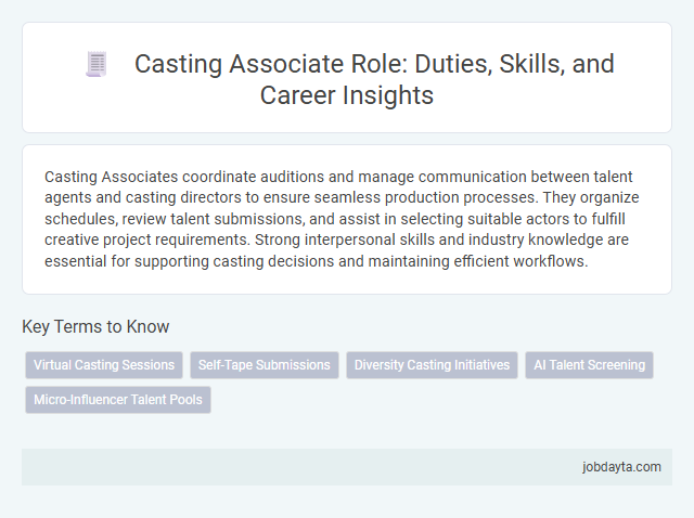 Casting Associate Role: Duties, Skills, and Career Insights