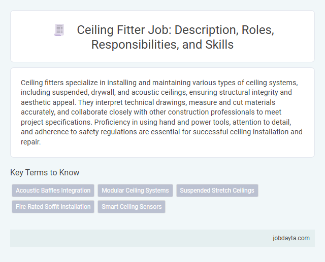 Ceiling Fitter Job: Description, Roles, Responsibilities, and Skills