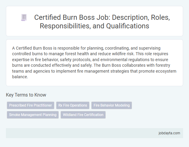 Certified Burn Boss Job: Description, Roles, Responsibilities, and Qualifications