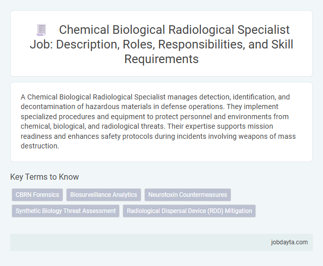 Chemical Biological Radiological Specialist Job: Description, Roles, Responsibilities, and Skill Requirements