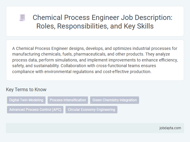 Chemical Process Engineer Job Description: Roles, Responsibilities, and Key Skills