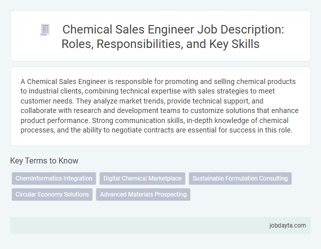 Chemical Sales Engineer Job Description: Roles, Responsibilities, and Key Skills