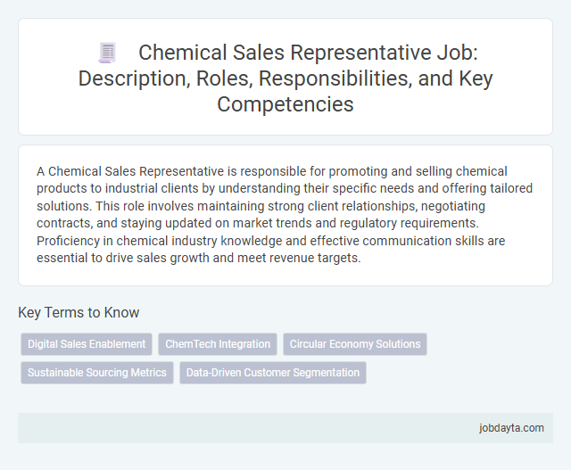 Chemical Sales Representative Job: Description, Roles, Responsibilities, and Key Competencies