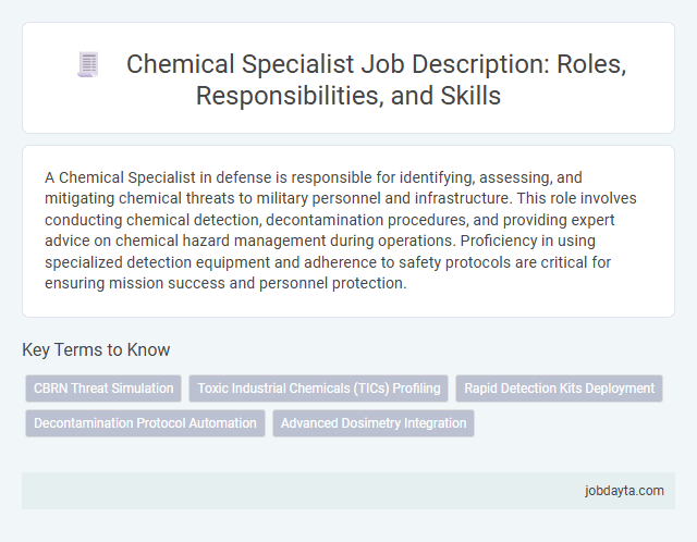 Chemical Specialist Job Description: Roles, Responsibilities, and Skills