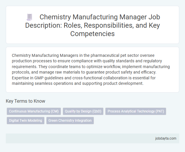 Chemistry Manufacturing Manager Job Description: Roles, Responsibilities, and Key Competencies