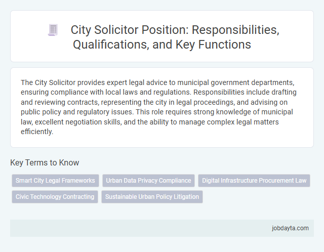 City Solicitor Position: Responsibilities, Qualifications, and Key Functions