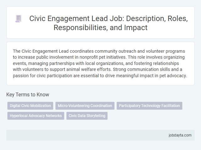 Civic Engagement Lead Job: Description, Roles, Responsibilities, and Impact