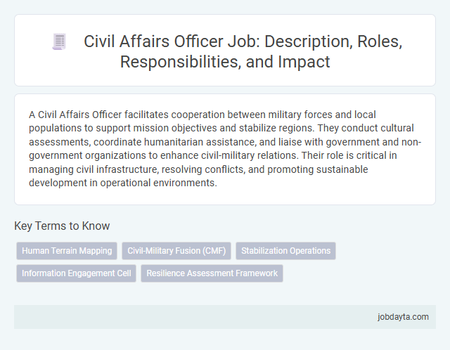 Civil Affairs Officer Job: Description, Roles, Responsibilities, and Impact
