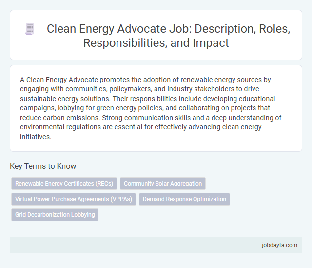 Clean Energy Advocate Job: Description, Roles, Responsibilities, and Impact