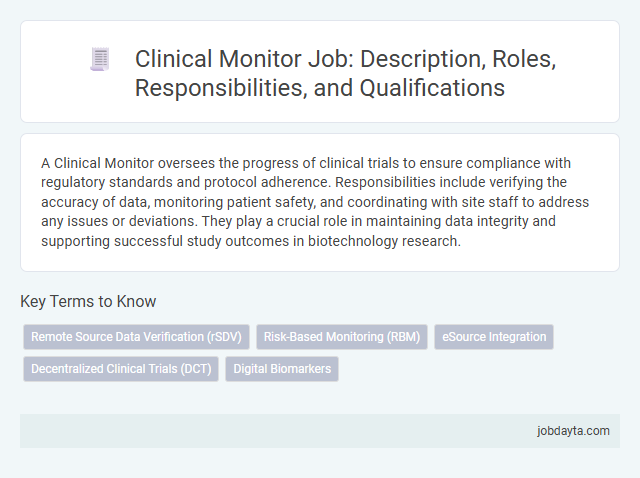 Clinical Monitor Job: Description, Roles, Responsibilities, and Qualifications