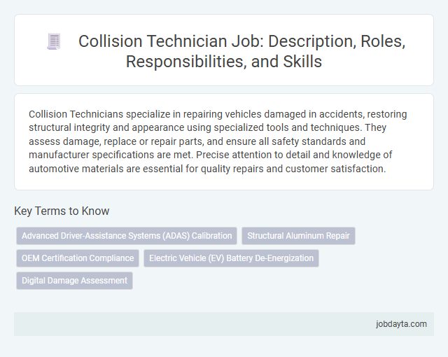 Collision Technician Job: Description, Roles, Responsibilities, and Skills