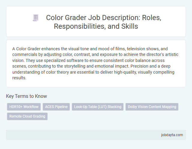 Color Grader Job Description: Roles, Responsibilities, and Skills