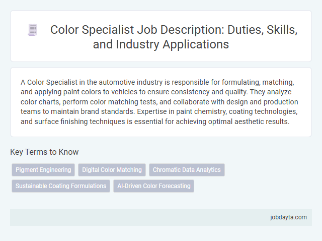 Color Specialist Job Description: Duties, Skills, and Industry Applications