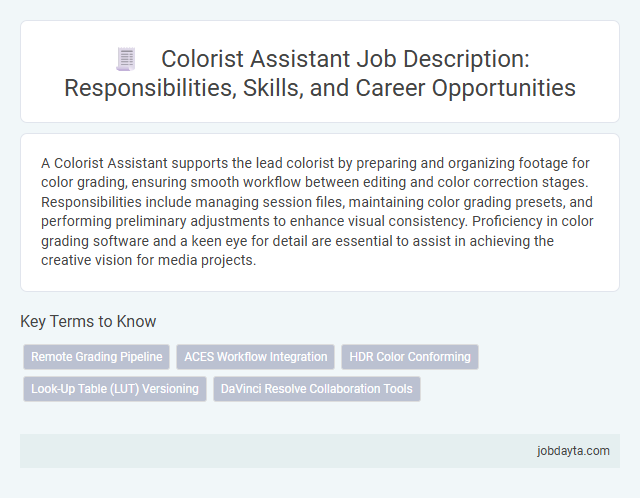 Colorist Assistant Job Description: Responsibilities, Skills, and Career Opportunities