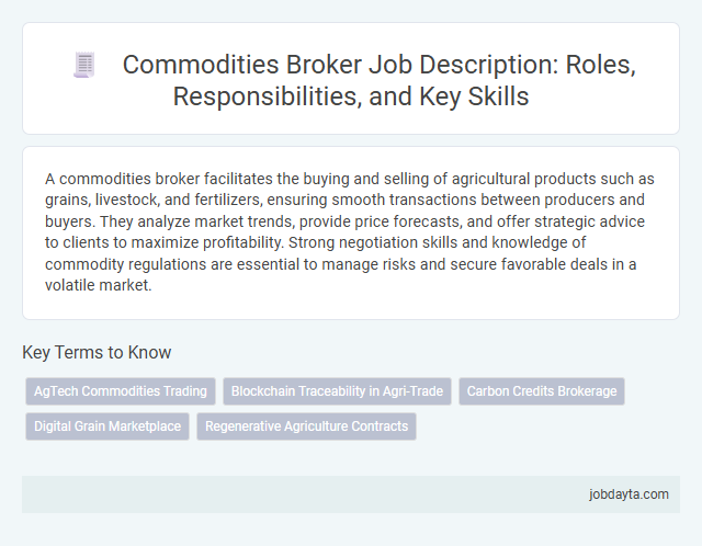 Commodities Broker Job Description: Roles, Responsibilities, and Key Skills