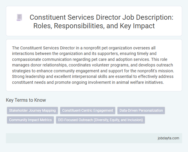 Constituent Services Director Job Description: Roles, Responsibilities, and Key Impact