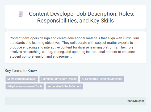 Content Developer Job Description: Roles, Responsibilities, and Key Skills
