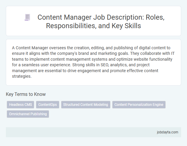 Content Manager Job Description: Roles, Responsibilities, and Key Skills