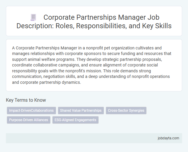 Corporate Partnerships Manager Job Description: Roles, Responsibilities, and Key Skills