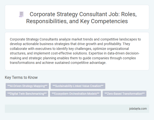 Corporate Strategy Consultant Job: Roles, Responsibilities, and Key Competencies