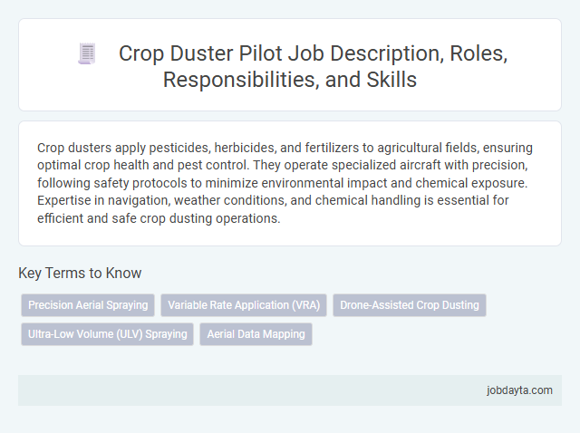 Crop Duster Pilot Job Description, Roles, Responsibilities, and Skills