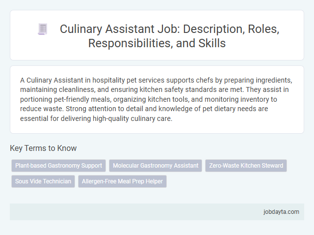 Culinary Assistant Job: Description, Roles, Responsibilities, and Skills