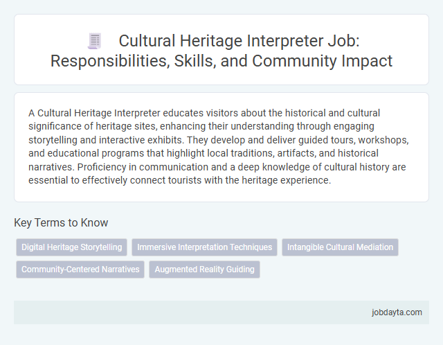 Cultural Heritage Interpreter Job: Responsibilities, Skills, and Community Impact