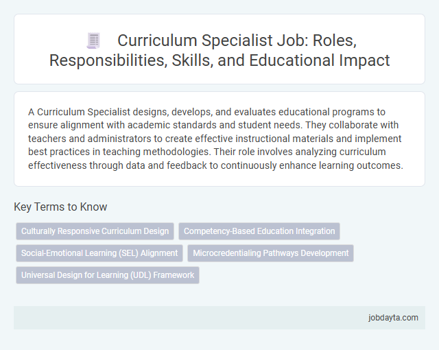 Curriculum Specialist Job: Roles, Responsibilities, Skills, and Educational Impact
