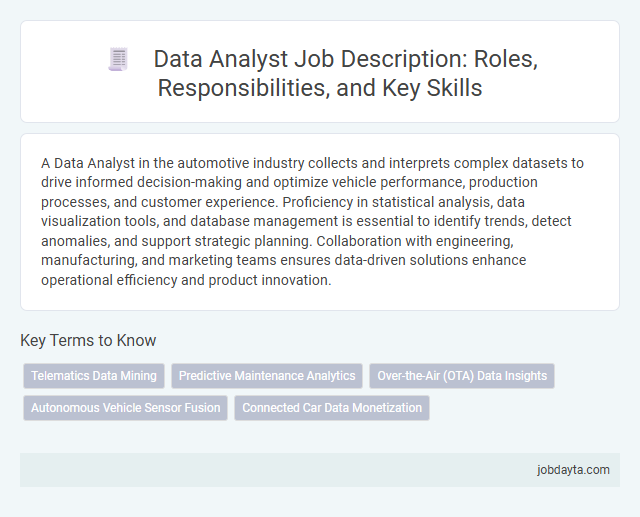 Data Analyst Job Description: Roles, Responsibilities, and Key Skills
